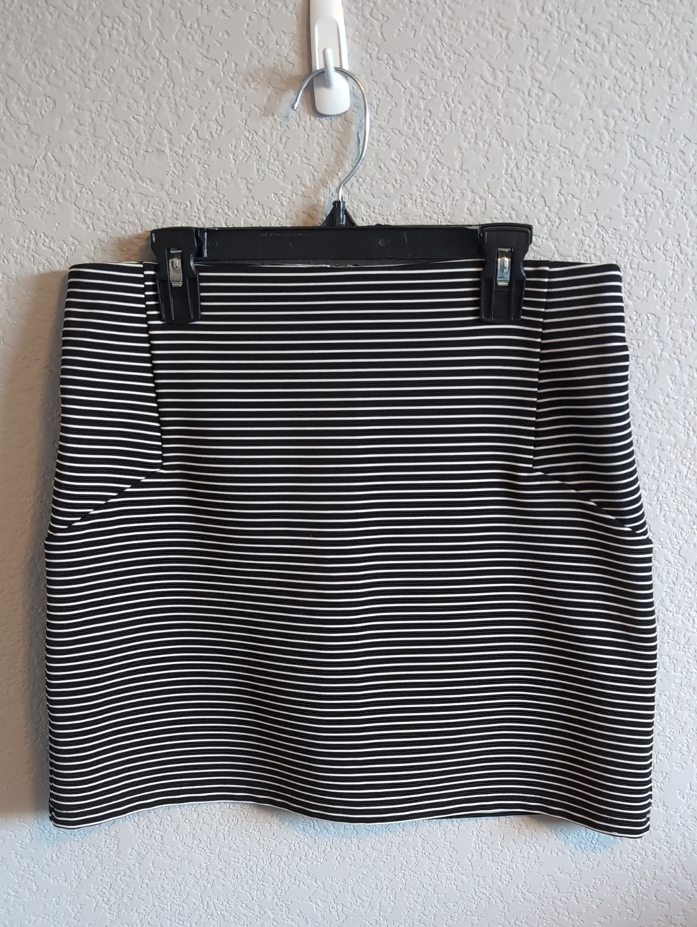 Topshop Black and White Striped Mini Skirt